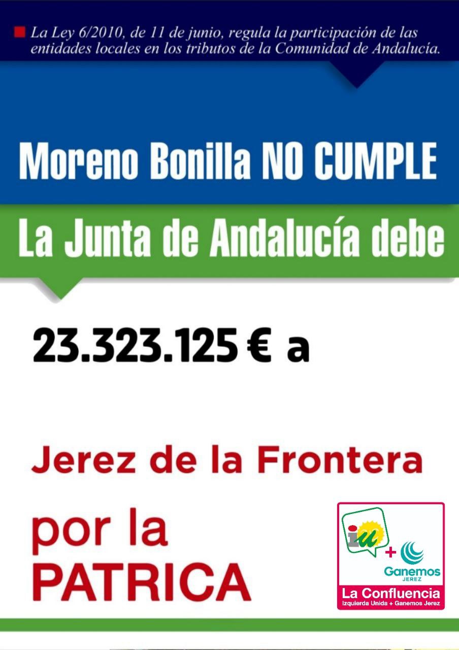 La Confluencia logra el respaldo municipal a la moción para que la Junta abone a Jerez la deuda de la PATRICA que asciende a más de 23 millones de euros